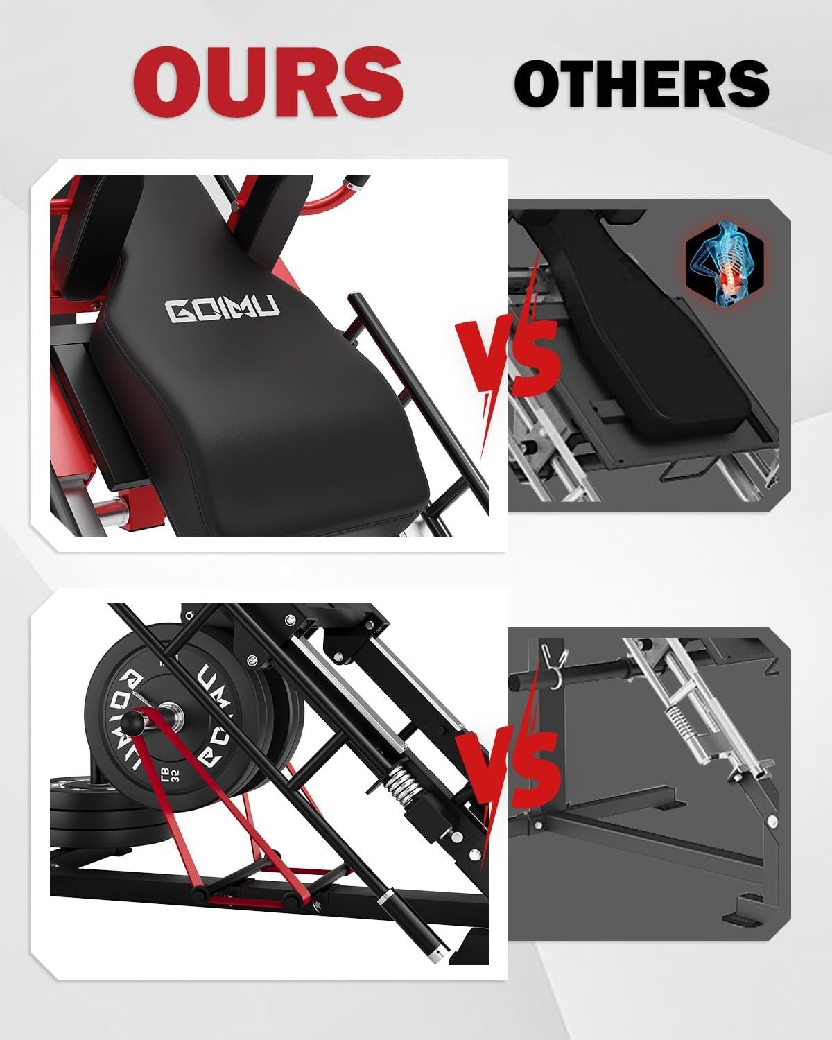 MITONOS Leg Press Hack Squat Machine Combo, 3 in 1 Adjustable Leg Press Machine for Home Gym, Smooth Leg Exercise Machine, Hack Squat Machine for Full Lower Body Workout with Weight Storage Posts L2