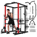 MITONOS Power Cage,2000LB Squat Rack with Cable Crossover System,Multi-Function Weight Cage Strength Training Machine,Home Gym Workout Machine with More Training Attachments