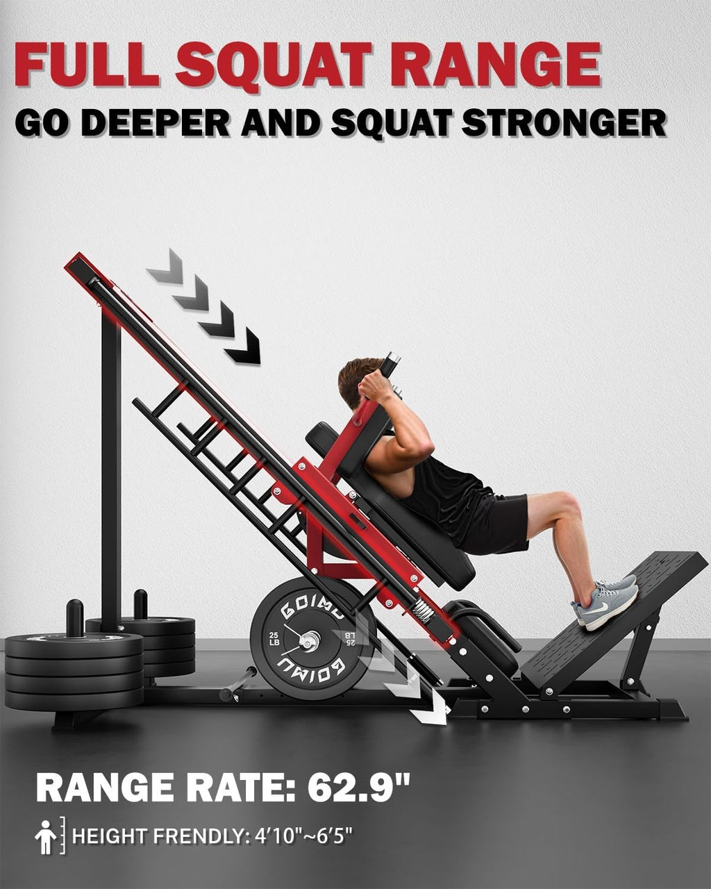 MITONOS Leg Press Hack Squat Machine Combo, 3 in 1 Adjustable Leg Press Machine for Home Gym, Smooth Leg Exercise Machine, Hack Squat Machine for Full Lower Body Workout with Weight Storage Posts L2