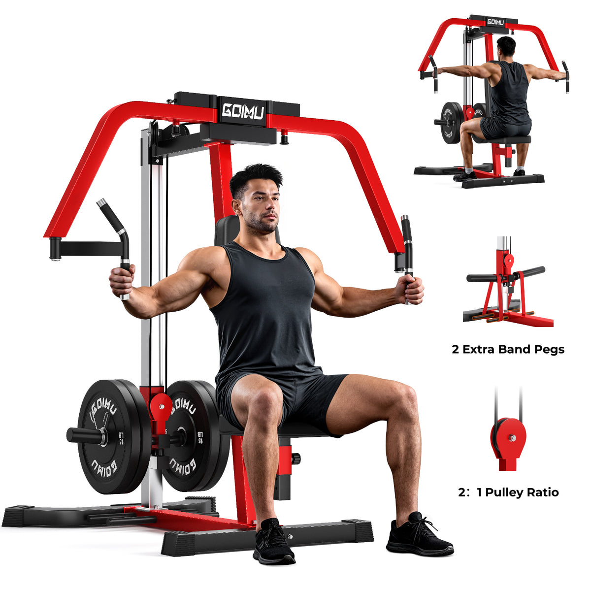 Chest Fly Machine, Reverse Delt Machine Adjustable Upper Body Specialty for Pectoral and Rear Deltoid, Chset Machine with Band Pegs for Home Gym