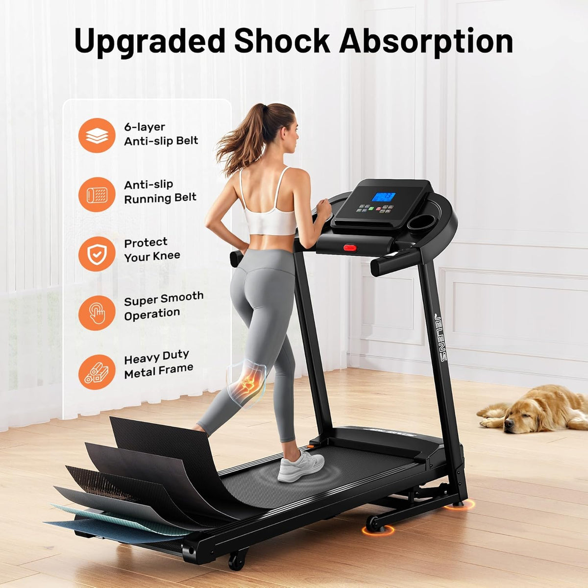 330-440lbs Capacity Treadmill for Home, Foldable Treadmill with 0-15% Auto Incline, Portable Treadmill Compact Foldable Walking Pad Treadmills with 7.5 MPH Speed
