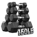 MITONOS 150Dumbbell Sets with Rack, Free Weight set for Home Gym, Chrome Handle for Strength Training