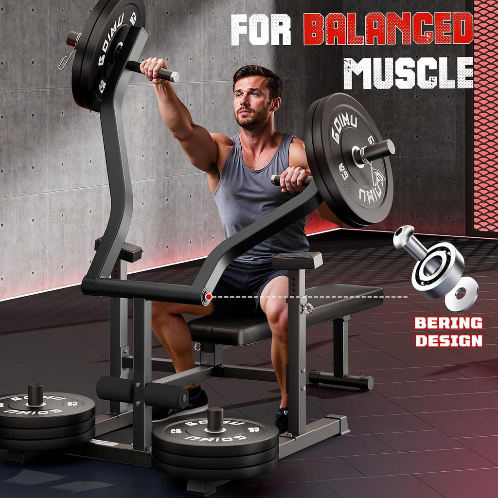 MITONOS Chest Press Machine, 1300lbs Bench Press Machine with Independent Converging Arms, Adjustable Flat Incline Bench for Chest, Arm and AB Workouts