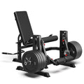 Mitonos Dual Independent Leg Machine Adjustable Unilateral Lower Body Training Equipment Plate Loaded Leg Extension and Leg Curl Machine for Home Gym,Black with 190LBS Black Weight Plates Set