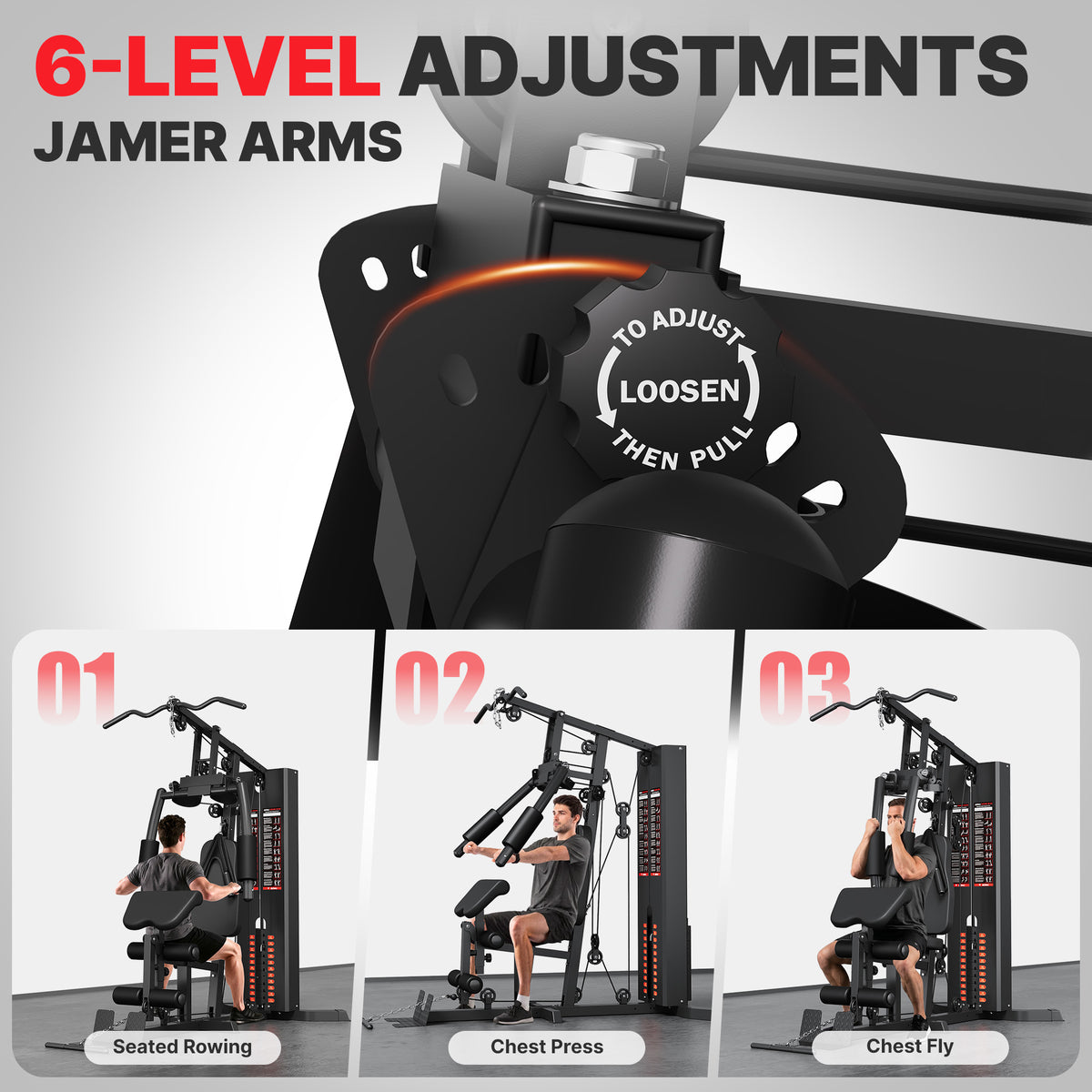 MITONOS Home Gym, Workout Station with 150LBS Weight Stack, Multifunctional Home Gym Equipment with Pulley System for Full body Strength Training
