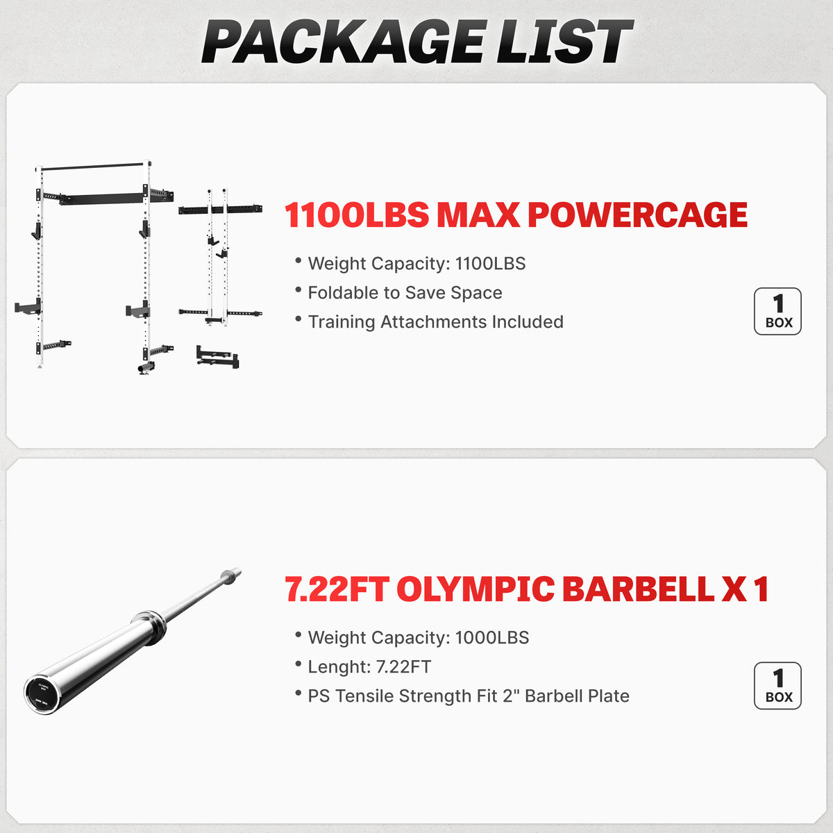 MITONOS Wall Mount Foldable Squat Power Rack, Compact 1100 lbs Weight Capacity Home Gym Training Station,Heavy-Duty Steel Space Efficient Workout Frame with Pull-up Bar and 360° Landmine，White Machine with barbell bar