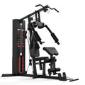 Home Gym System,Workout Station with 140lbs Weight Stack,All in One Home Gym Equipment with Pulley System,Seated Row,Leg Extension for Full Body Strength Training