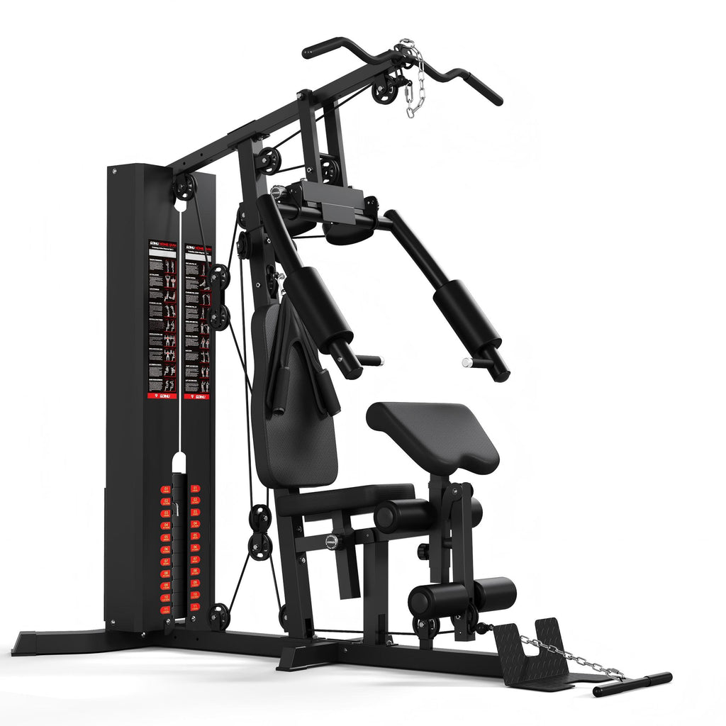 MITONOS Home Gym, Workout Station with 150LBS Weight Stack, Multifunctional Home Gym Equipment with Pulley System for Full body Strength Training