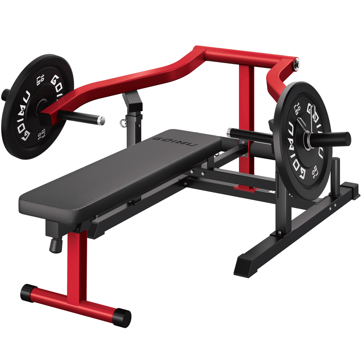 MITONOS Chest Press Machine,Weight Bench Press Machine with Independent Converging Arms,Adjustable Flat Incline Bench Press for Chest,AB Workout Home Gym Equipment(RED)