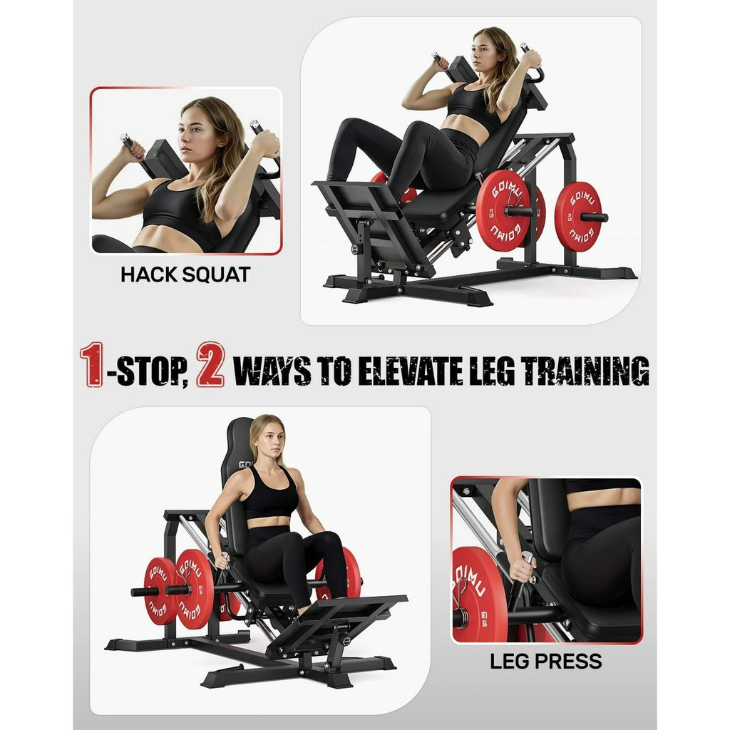 MITONOS Compact Leg Sled Machine, 30-Degree Adjustable Angles Leg Press Machine for Home Gym, Compact Hack Squat Machine with Removable Shoulder Pad, Lower Body Workout Equipment