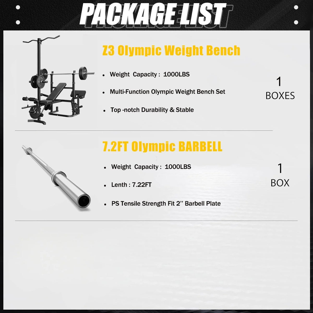 900LBS Olympic Weight Bench,9 in 1 Multifunction Strength Training Bench with Leg Extension, Preacher Curl Pad and LAT Pulldown for Home Gym,Black