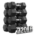 MITONOS 220 Rubber Hex Dumbbell Set, Rubber Hex Dumbbells, Free Weight set for Home Gym, Hand Weights with Chrome Handle for Strength Training