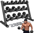 MITONOS 280 Dumbbell Sets with Rack, Rubber Hex Dumbbells,Strength Training Weight Set Home Gym
