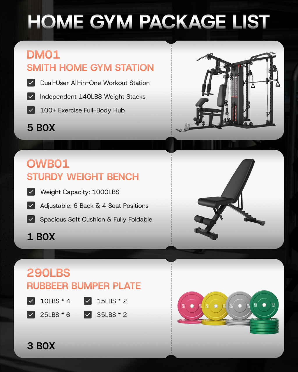 Dual-Station Smith Machine Home Gym, 140LB Weight Stack with LAT Pull-Down & Leg Press, All-in-One Workout Station for Couples & Family Strength Training