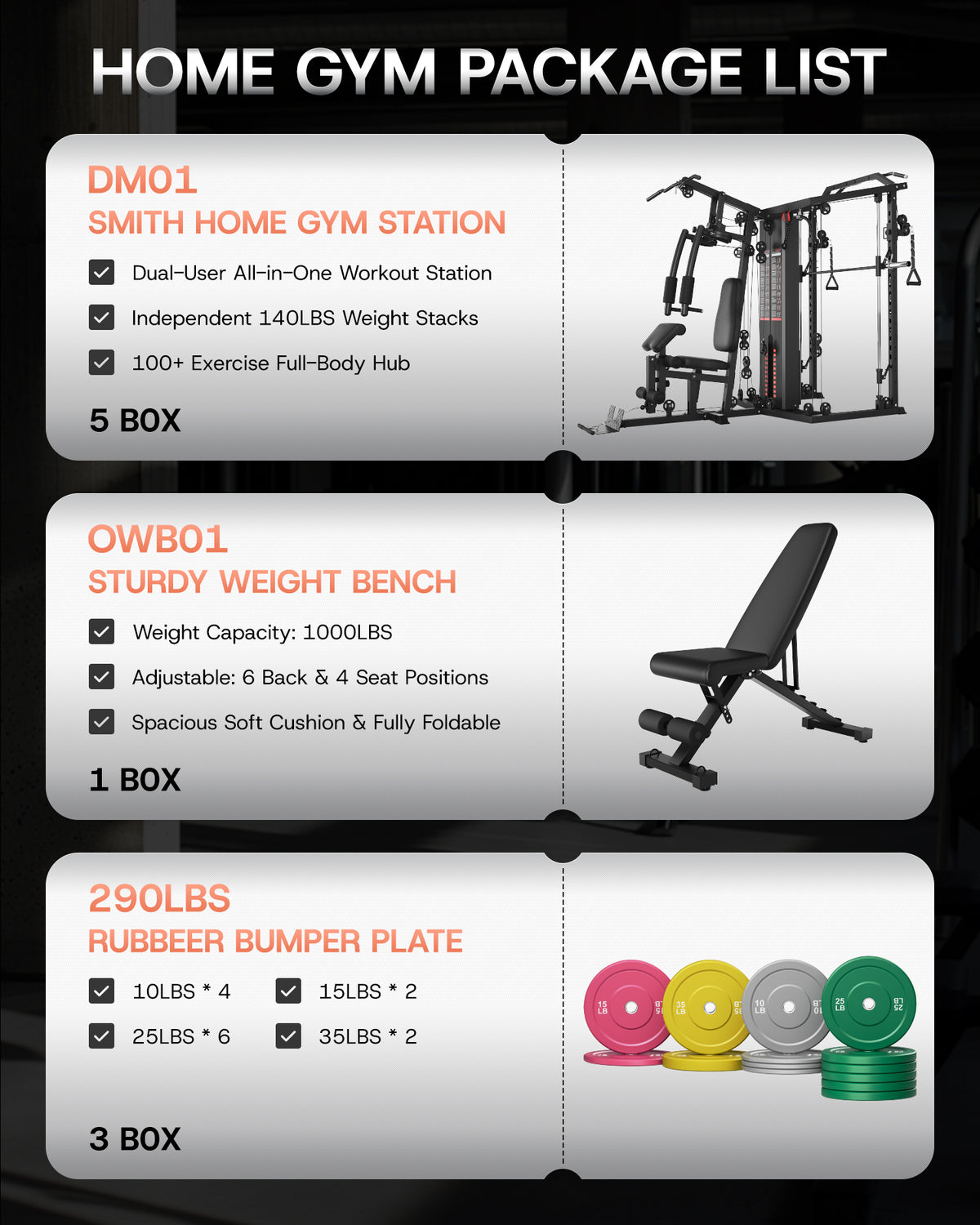 Dual-Station Smith Machine Home Gym, 140LB Weight Stack with LAT Pull-Down & Leg Press, All-in-One Workout Station for Couples & Family Strength Training