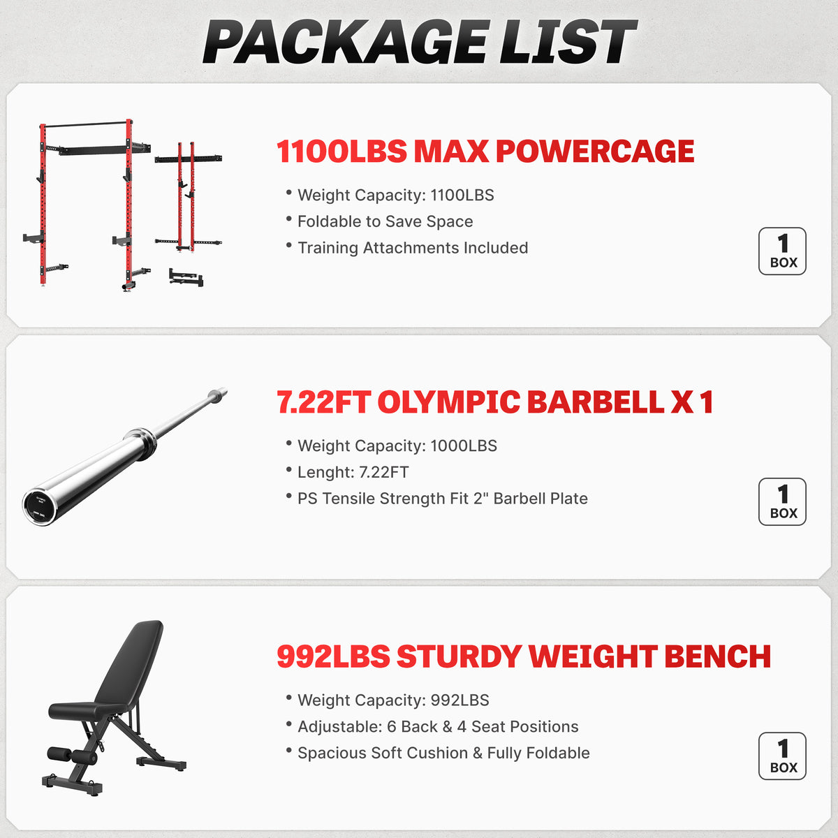 MITONOS Wall Mount Foldable Squat Power Rack, Compact 1100 lbs Weight Capacity Home Gym Training Station,Heavy-Duty Steel Space Efficient Workout Frame with Pull-up Bar and 360° Landmine,Red