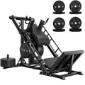 MITONOS Leg Press Hack Squat Machine Combo, 3 in 1 Adjustable Leg Press Machine for Home Gym, Smooth Leg Exercise Machine, Hack Squat Machine for Full Lower Body Workout with Weight Storage Posts L2