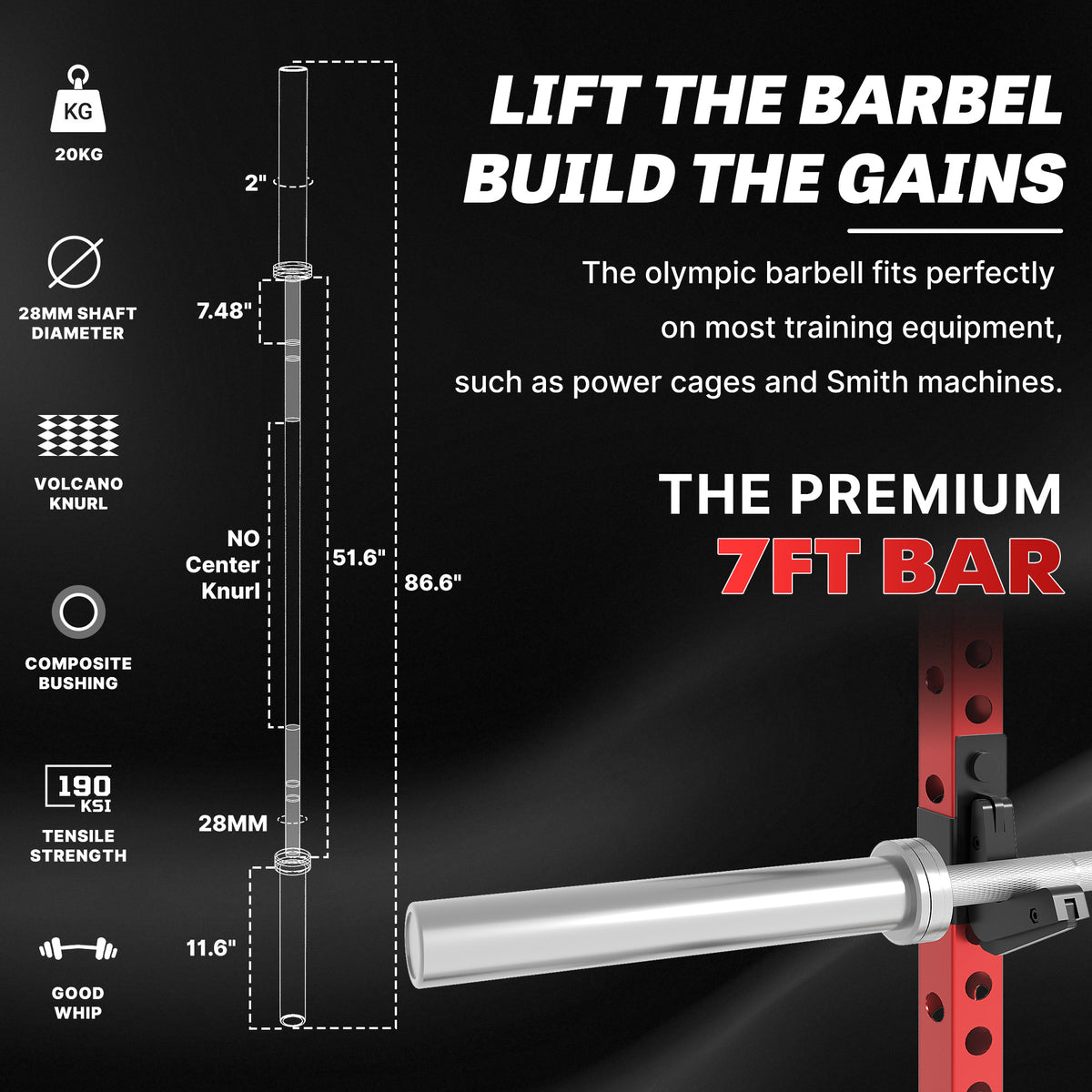 MITONOS Wall Mount Foldable Squat Power Rack, Compact 1100 lbs Weight Capacity Home Gym Training Station,Heavy-Duty Steel Space Efficient Workout Frame with Pull-up Bar and 360° Landmine,Red