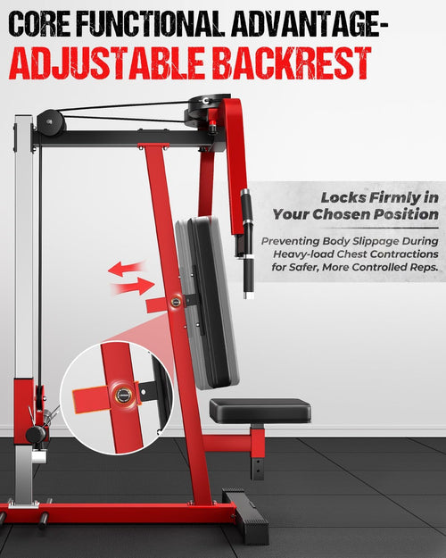 Chest Fly Machine, Reverse Delt Machine Adjustable Upper Body Specialty for Pectoral and Rear Deltoid, Chset Machine with Band Pegs for Home Gym