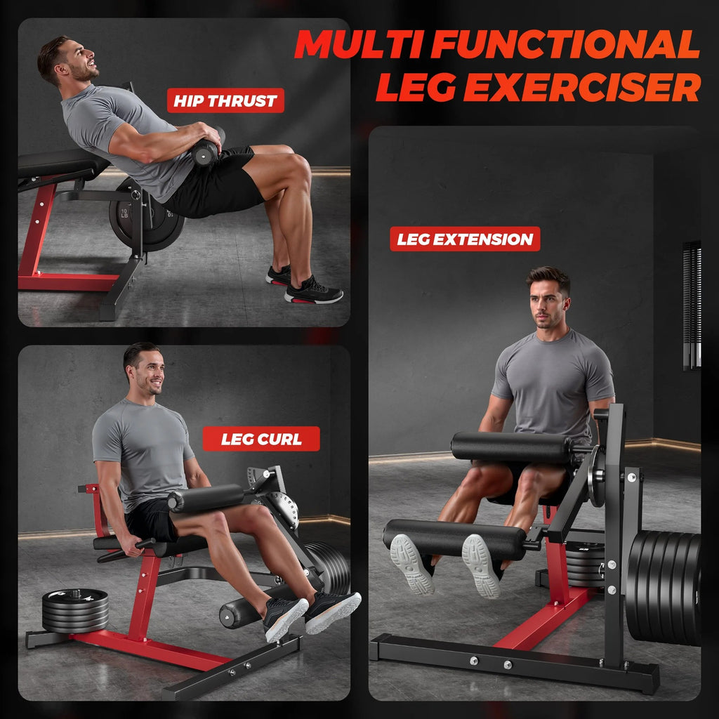 MITONOS Leg Extension and Curl Machine, 4 in 1 Lower Body Workout Machine， Adjustable Leg Curl Machine,Leg Extension Machine with Exercise Bench, Home Gym Weight Machine