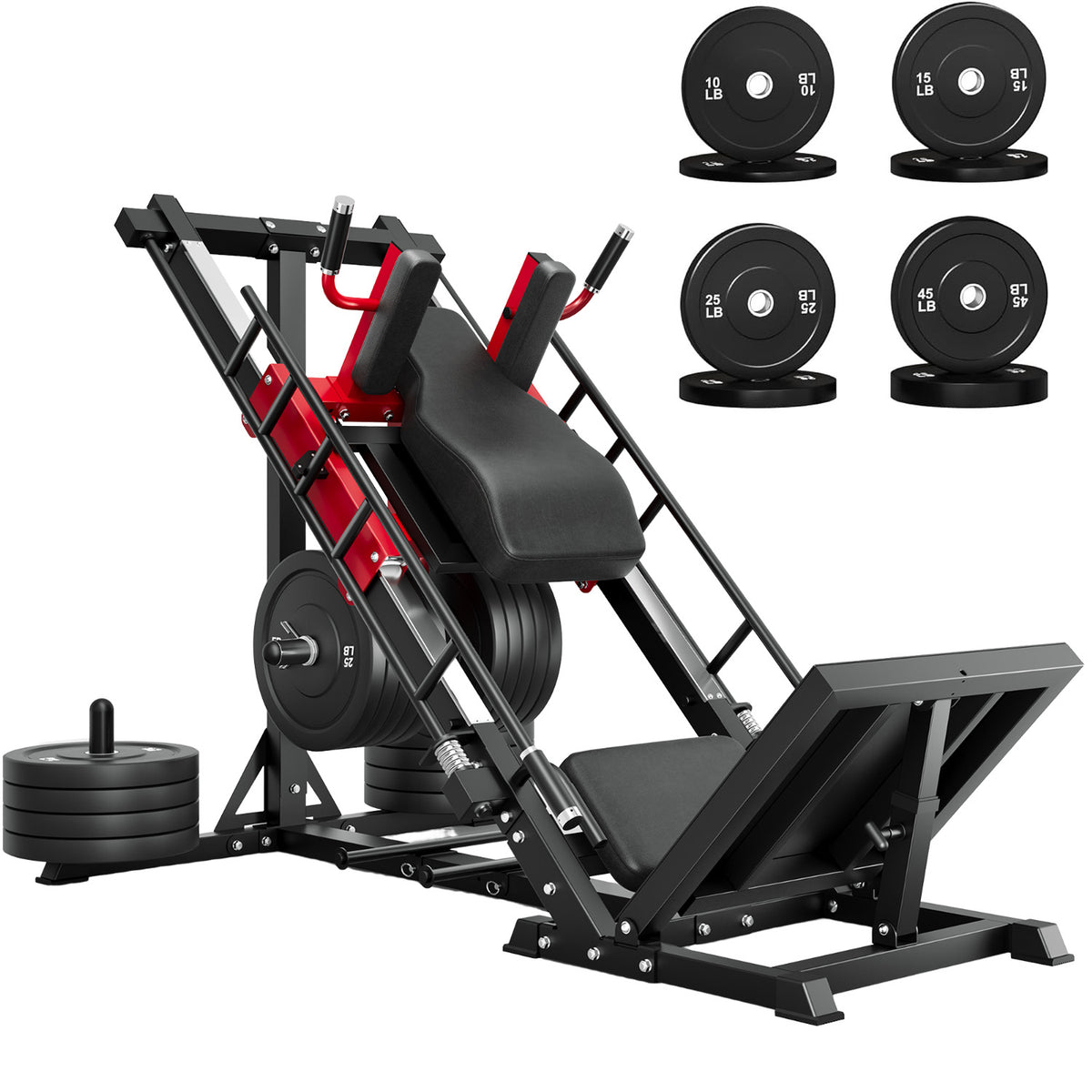 MITONOS Leg Press Hack Squat Machine Combo, 3 in 1 Adjustable Leg Press Machine for Home Gym, Smooth Leg Exercise Machine, Hack Squat Machine for Full Lower Body Workout with Weight Storage Posts L2