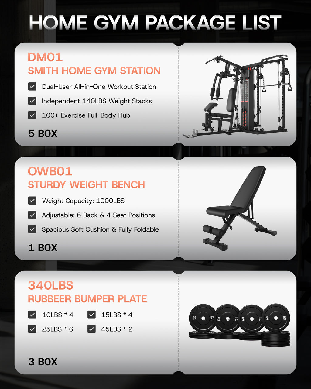 Dual-Station Smith Machine Home Gym, 140LB Weight Stack with LAT Pull-Down & Leg Press, All-in-One Workout Station for Couples & Family Strength Training