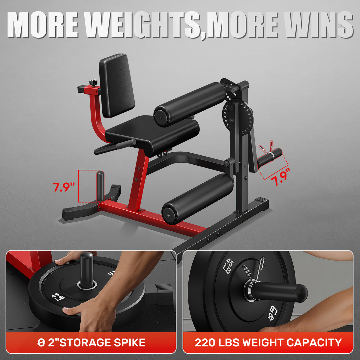 MITONOS Leg Extension and Curl Machine,4 in 1 Lower Body Workout Machine，Adjustable Leg Curl Machine with,Leg Extension Machine with Exercise Bench,Home Gym Weight Machine with 100lb Plates