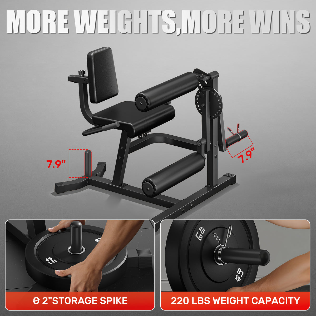 MITONOS Leg Extension and Curl Machine,4 in 1 Lower Body Workout Machine,Adjustable Leg Curl Machine with,Leg Extension Machine with Exercise Bench,Home Gym Weight Machine with 100lb Plates