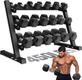 MITONOS 450lbs Dumbbell Sets with Rack, Rubber Hex Dumbbells, Free Weight set for Home Gym, Hand Weights with Chrome Handle for Strength Training