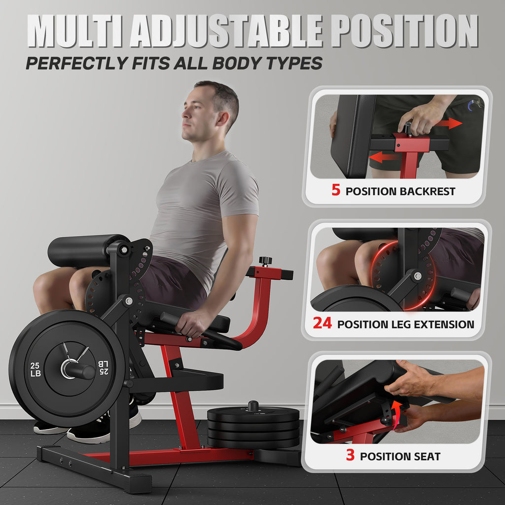 MITONOS Leg Extension and Curl Machine,4 in 1 Lower Body Workout Machine，Adjustable Leg Curl Machine with,Leg Extension Machine with Exercise Bench,Home Gym Weight Machine with 100lb Plates