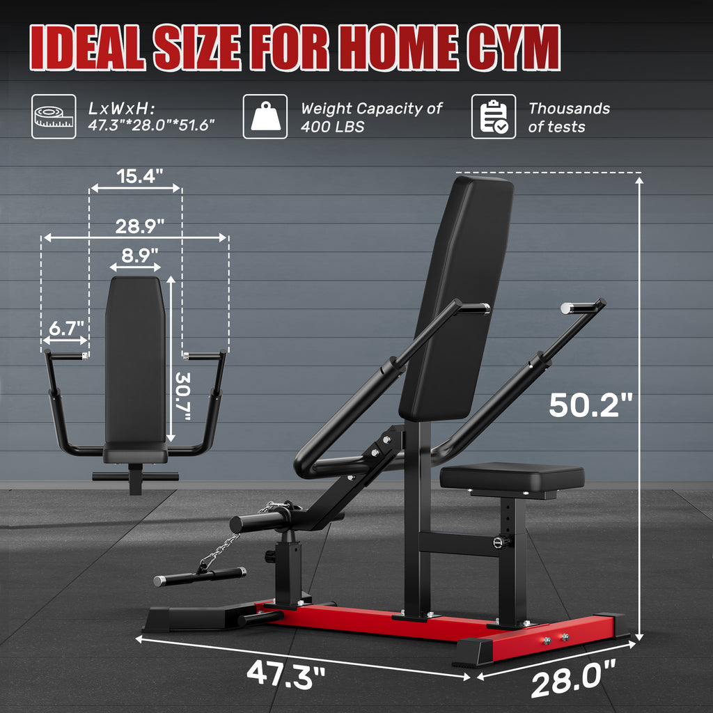 Seated Dip Machine, 400LBS Strength Training Upper Body Machine with Tricep Dip Press & Cable Bar for Home Gym