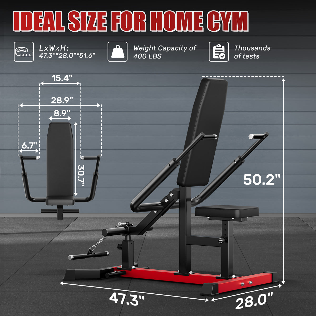 Seated Dip Machine, 400LBS Strength Training Upper Body Machine with Tricep Dip Press & Cable Bar for Home Gym