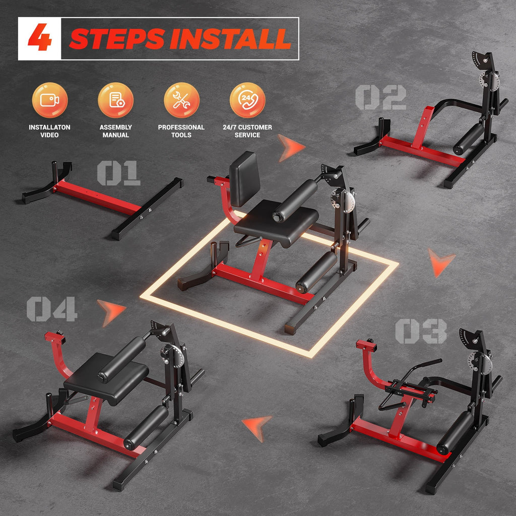 MITONOS Leg Extension and Curl Machine, 4 in 1 Lower Body Workout Machine， Adjustable Leg Curl Machine,Leg Extension Machine with Exercise Bench, Home Gym Weight Machine
