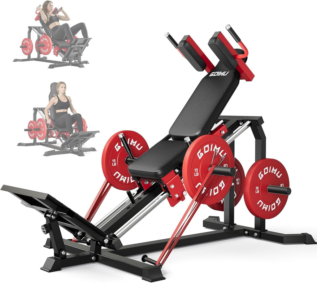 MITONOS Space-Saving Leg Press & Hack Squat Machine, 30-Degree Adjustable Angles Leg Press Machine for Home Gym, Compact Hack Squat Machine with Removable Shoulder Pad, Lower Body Workout Equipment