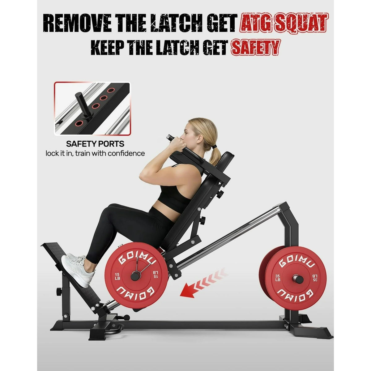 MITONOS Compact Leg Sled Machine, 30-Degree Adjustable Angles Leg Press Machine for Home Gym, Compact Hack Squat Machine with Removable Shoulder Pad, Lower Body Workout Equipment