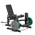 Mitonos Dual Independent Leg Machine Adjustable Unilateral Lower Body Training Equipment Plate Loaded Leg Extension and Leg Curl Machine for Home Gym,Black with 70LBS Colorful Weight Plates Set