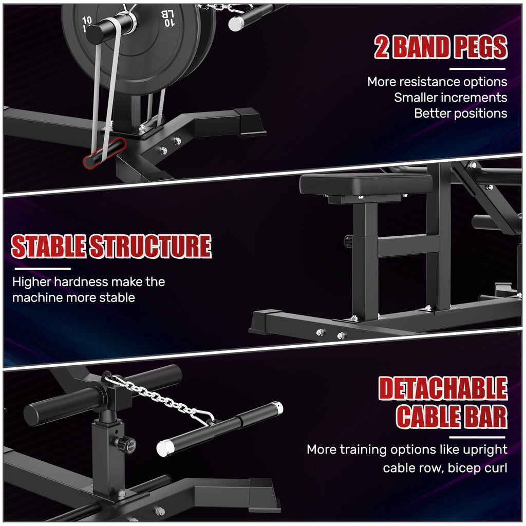 Seated Dip Machine, 400LBS Strength Training Upper Body Machine with Tricep Dip Press & Cable Bar for Home Gym