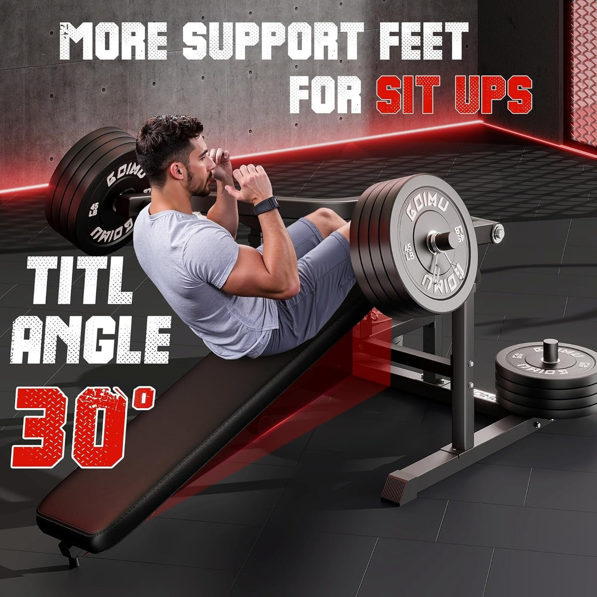 MITONOS Chest Press Machine, 1300lbs Bench Press Machine with Independent Converging Arms, Adjustable Flat Incline Bench for Chest, Arm and AB Workouts