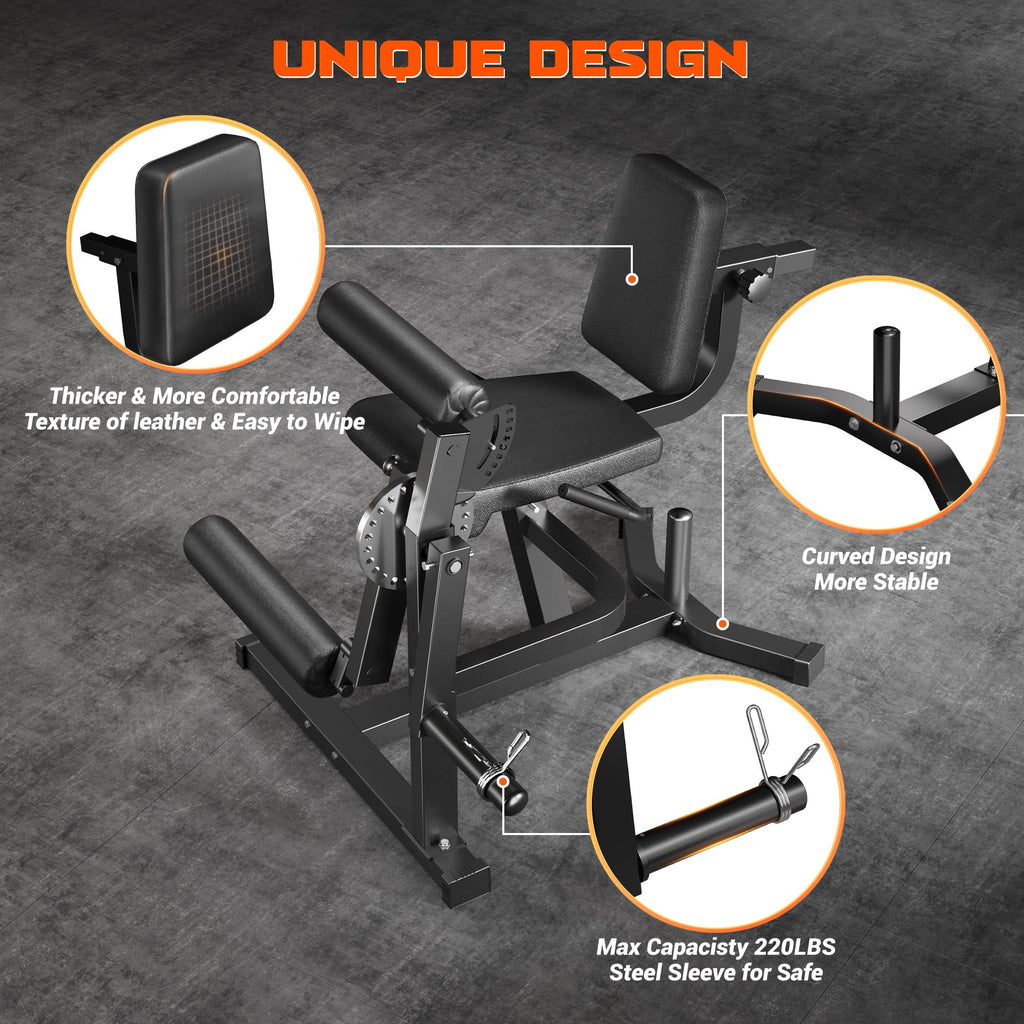 MITONOS Leg Extension and Curl Machine, 4 in 1 Lower Body Workout Machine， Adjustable Leg Curl Machine, Leg Extension Machine with Exercise Bench, Home Gym Weight Machine