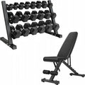 MITONOS 450/550 Dumbbell Sets with Rack, Rubber Hex Dumbbells, Free Weight set for Home Gym, Hand Weights with Chrome Handle for Strength Training(550LBS with Rack)