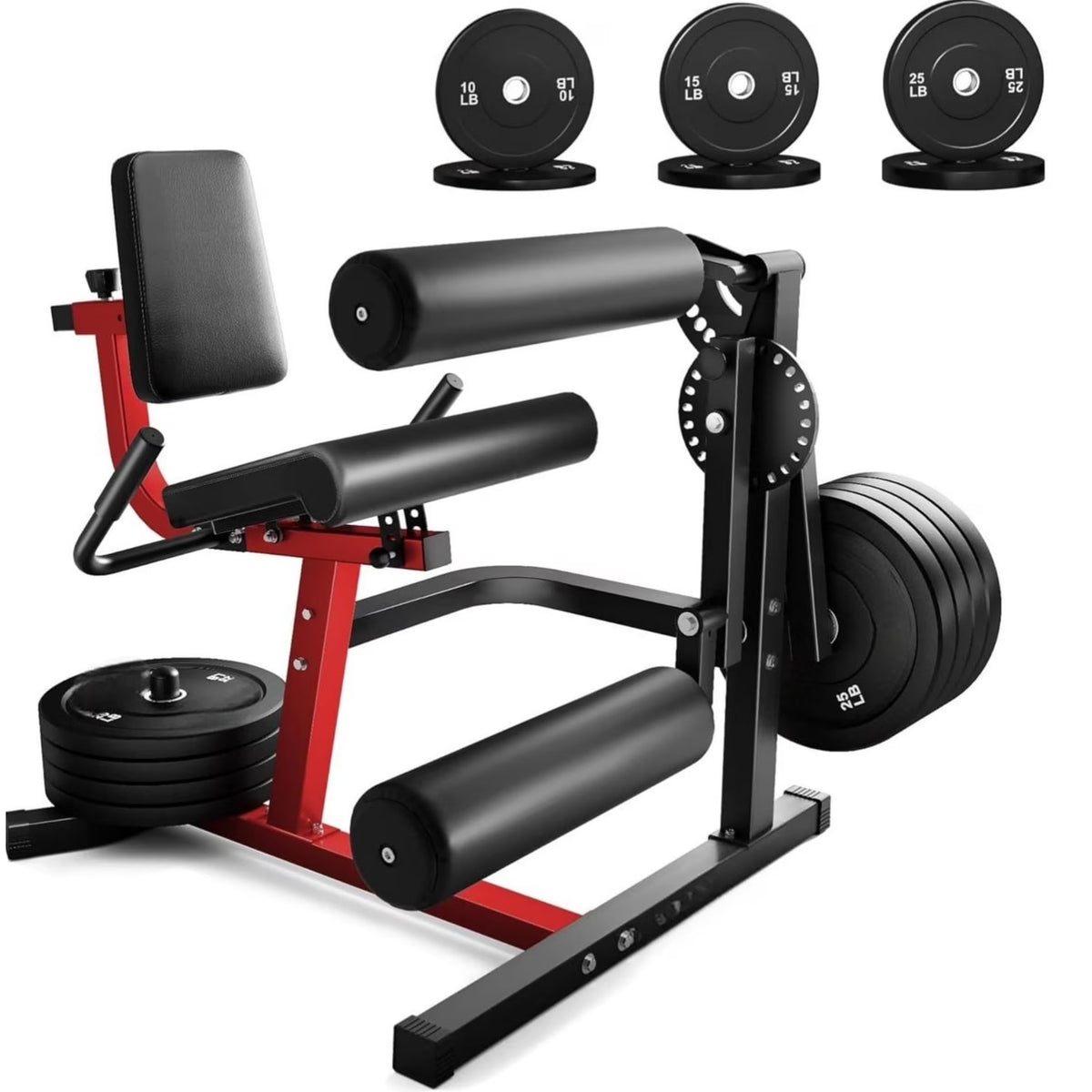 MITONOS Leg Extension and Curl Machine,4 in 1 Lower Body Workout Machine，Adjustable Leg Curl Machine with,Leg Extension Machine with Exercise Bench,Home Gym Weight Machine with 100lb Plates