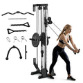 Mitonos Wall Mount Cable Station, WM1 Cable Crossover Machine with 18 Positions, High and Low Cable Crossover Machine with Removable Footplate for Garage Home Gym, BK