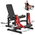 Mitonos Dual Independent Leg Machine Adjustable Unilateral Lower Body Training Equipment Plate Loaded Leg Extension and Leg Curl Machine for Home Gym,Red