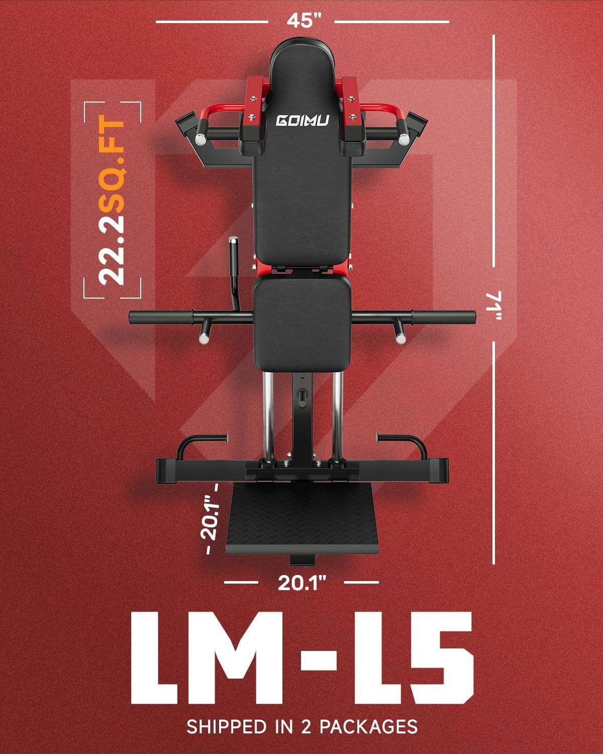 MITONOS Space-Saving Leg Press & Hack Squat Machine, 30-Degree Adjustable Angles Leg Press Machine for Home Gym, Compact Hack Squat Machine with Removable Shoulder Pad, Lower Body Workout Equipment