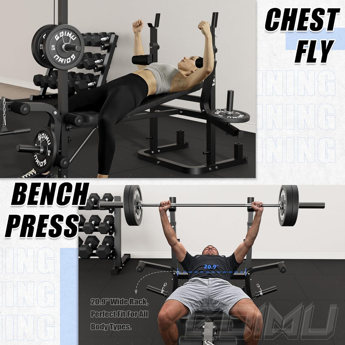900LBS Olympic Weight Bench,9 in 1 Multifunction Strength Training Bench with Leg Extension, Preacher Curl Pad and LAT Pulldown for Home Gym,Black